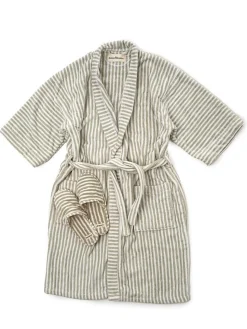 Robe & Slipper Set - Lauren'S Sage Stripe^Business & Pleasure Co. Fashion