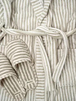 Robe & Slipper Set - Lauren'S Sage Stripe^Business & Pleasure Co. Fashion
