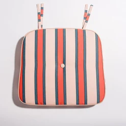 The Al Fresco Chair Cushion - Bistro Dusty Pink Stripe^Business & Pleasure Co. Clearance