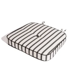 The Al Fresco Chair Cushion - Monaco Black Stripe^Business & Pleasure Co. Discount
