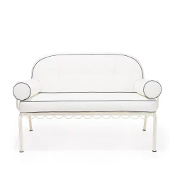 The Al Fresco Love Seat Cushion Set - Rivie White^Business & Pleasure Co. New