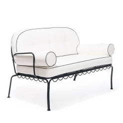 The Al Fresco Love Seat Cushion Set - Rivie White^Business & Pleasure Co. New
