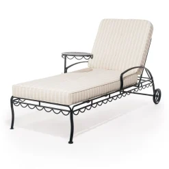 The Al Fresco Sun Lounger Cushion - Monaco Natural Stripe^Business & Pleasure Co. New