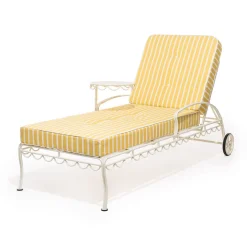 The Al Fresco Sun Lounger Cushion - Monaco Mimosa Stripe^Business & Pleasure Co. Clearance