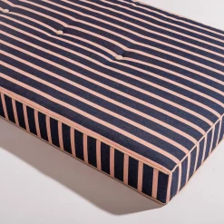 The Al Fresco Sun Lounger Cushion - Monaco Navy And Pink Stripe^Business & Pleasure Co. Sale