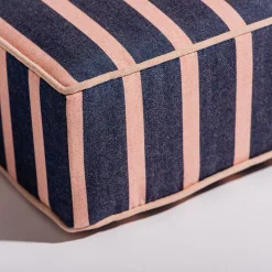 The Al Fresco Sun Lounger Cushion - Monaco Navy And Pink Stripe^Business & Pleasure Co. Sale