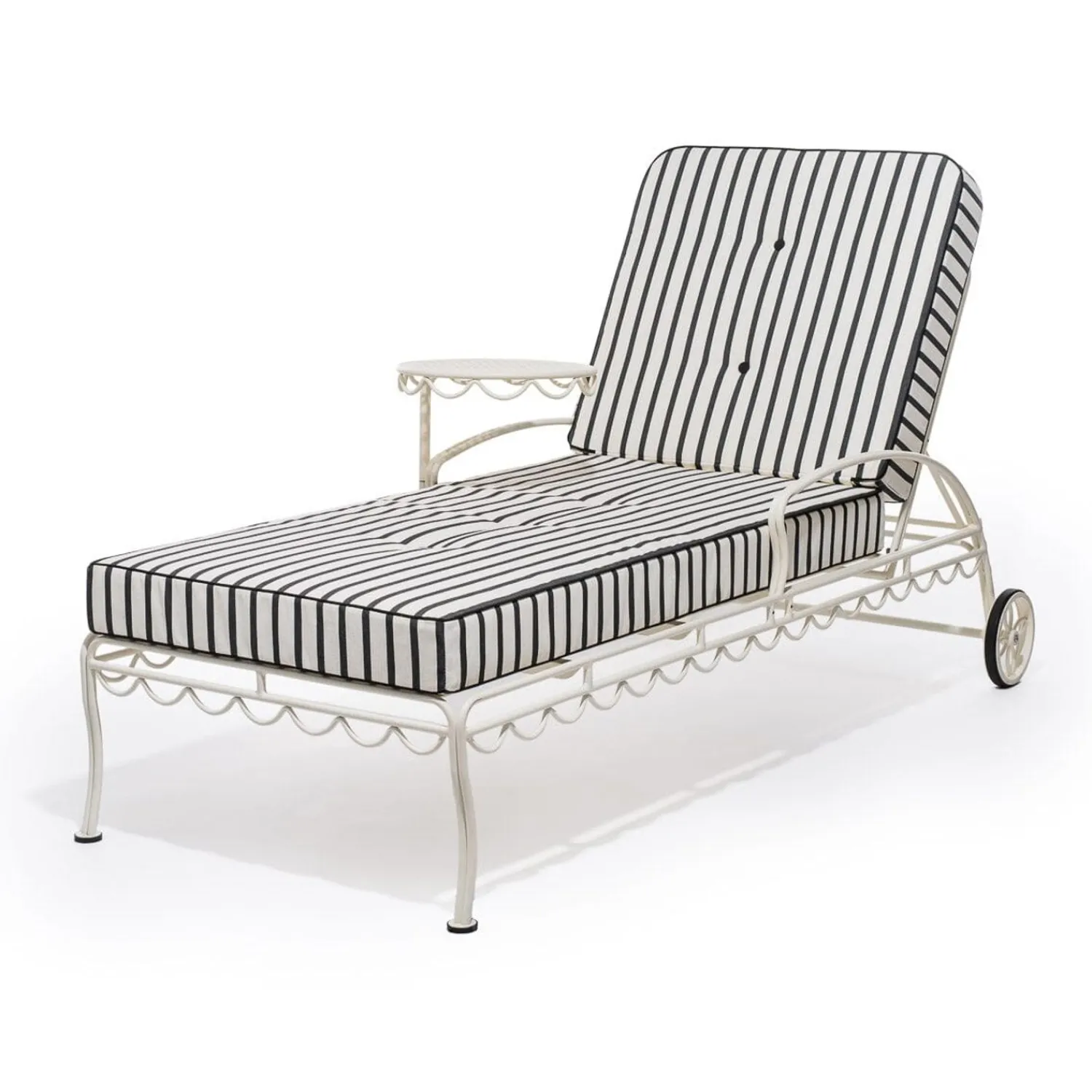 The Al Fresco Sun Lounger Cushion - Monaco Black Stripe^Business & Pleasure Co. New