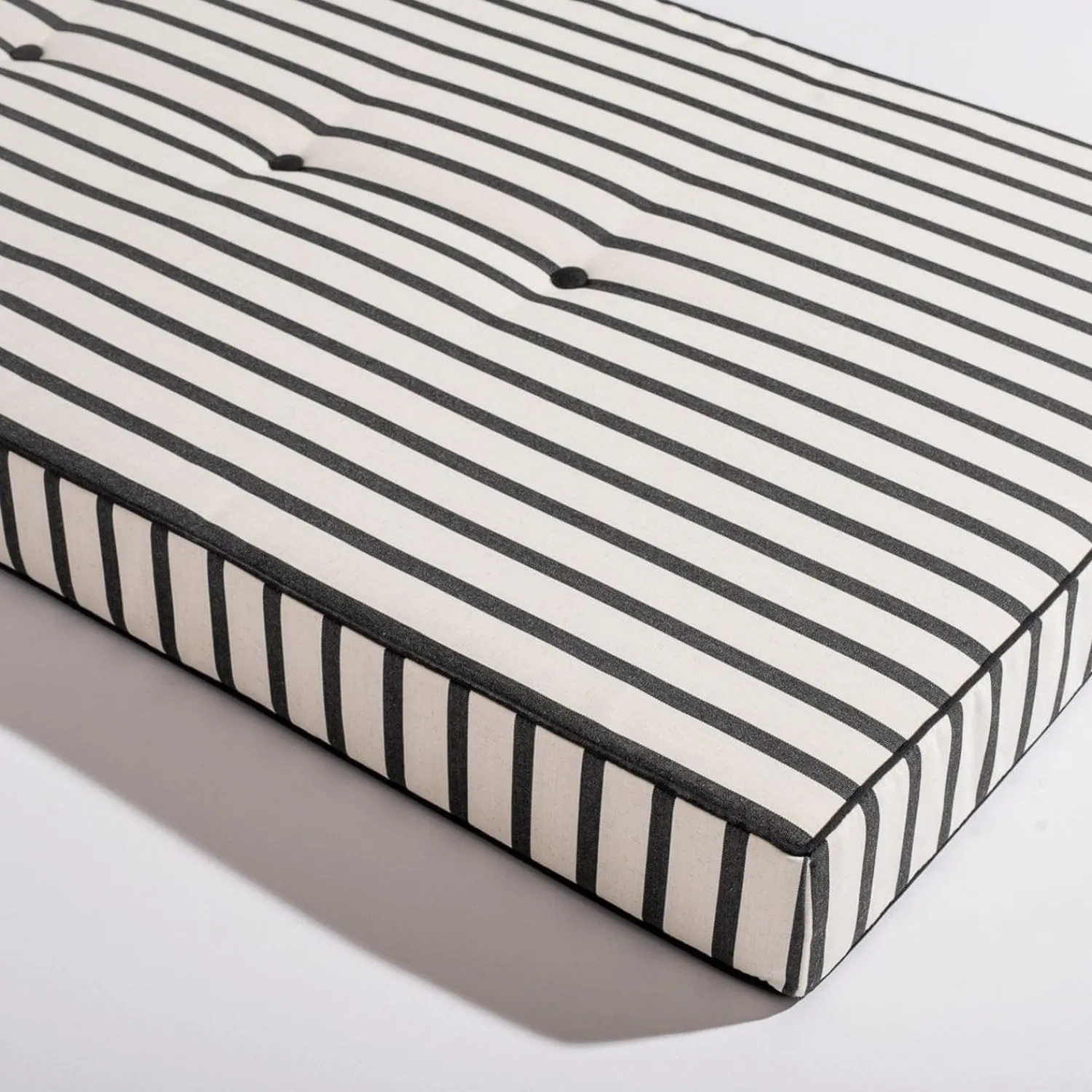 The Al Fresco Sun Lounger Cushion - Monaco Black Stripe^Business & Pleasure Co. New