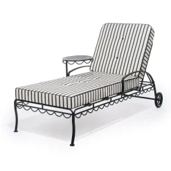 The Al Fresco Sun Lounger Cushion - Monaco Black Stripe^Business & Pleasure Co. New