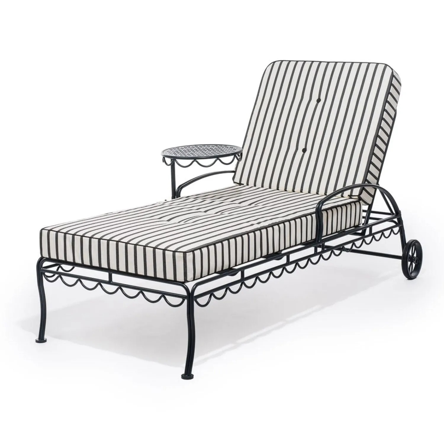 The Al Fresco Sun Lounger Cushion - Monaco Black Stripe^Business & Pleasure Co. New