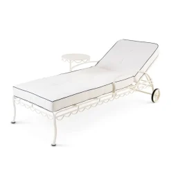 The Al Fresco Sun Lounger Cushion - Rivie White^Business & Pleasure Co. Discount