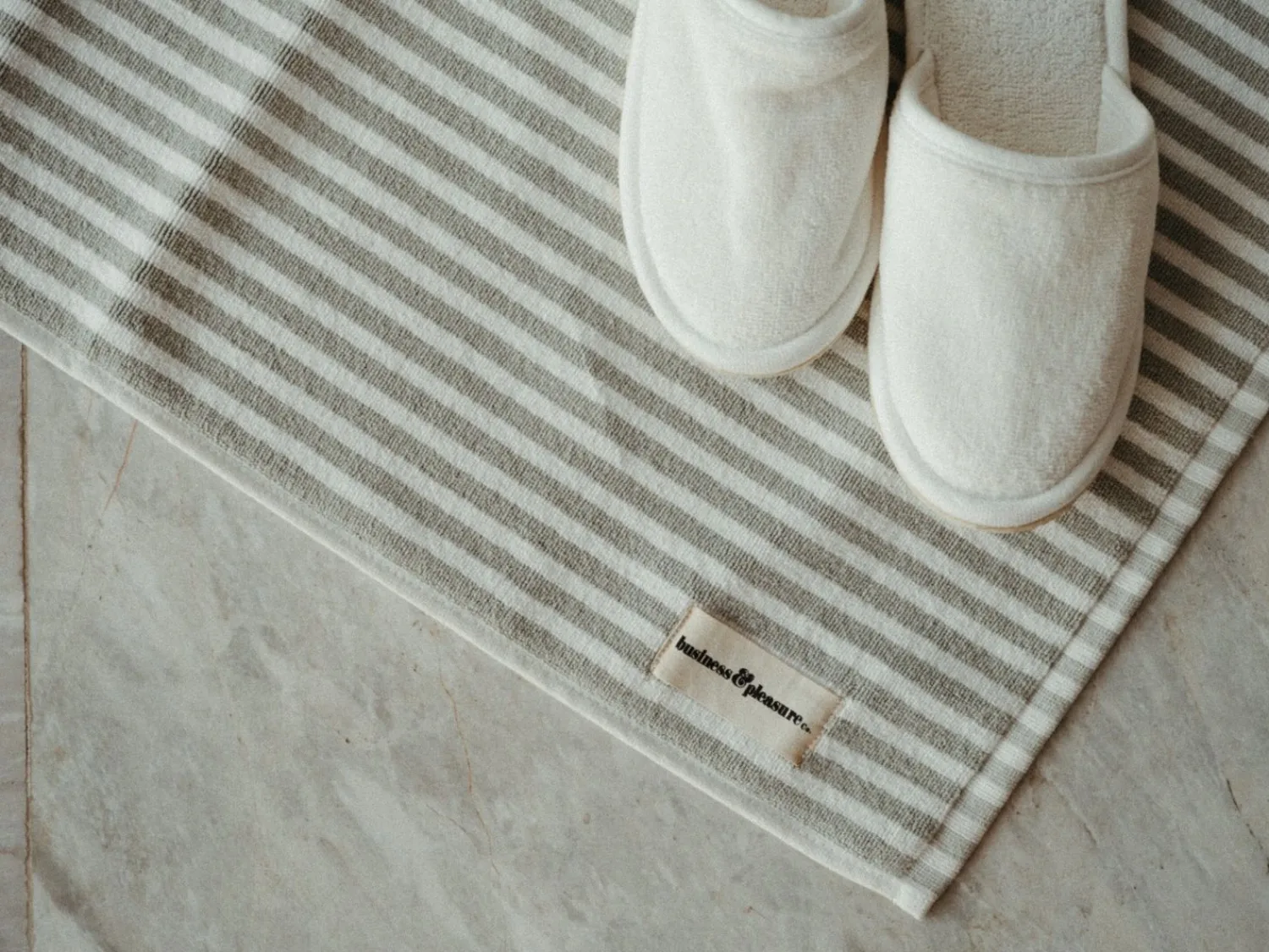 The Bath Mat - Lauren'S Sage Stripe^Business & Pleasure Co. Outlet