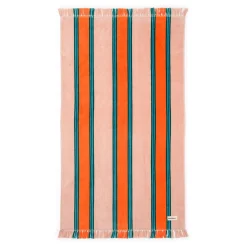 The Beach Towel - Bistro Dusty Pink Stripe^Business & Pleasure Co. Best