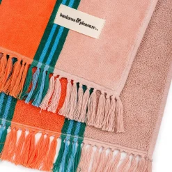 The Beach Towel - Bistro Dusty Pink Stripe^Business & Pleasure Co. Best