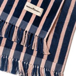 The Beach Towel - Monaco Navy And Pink Stripe^Business & Pleasure Co. Fashion