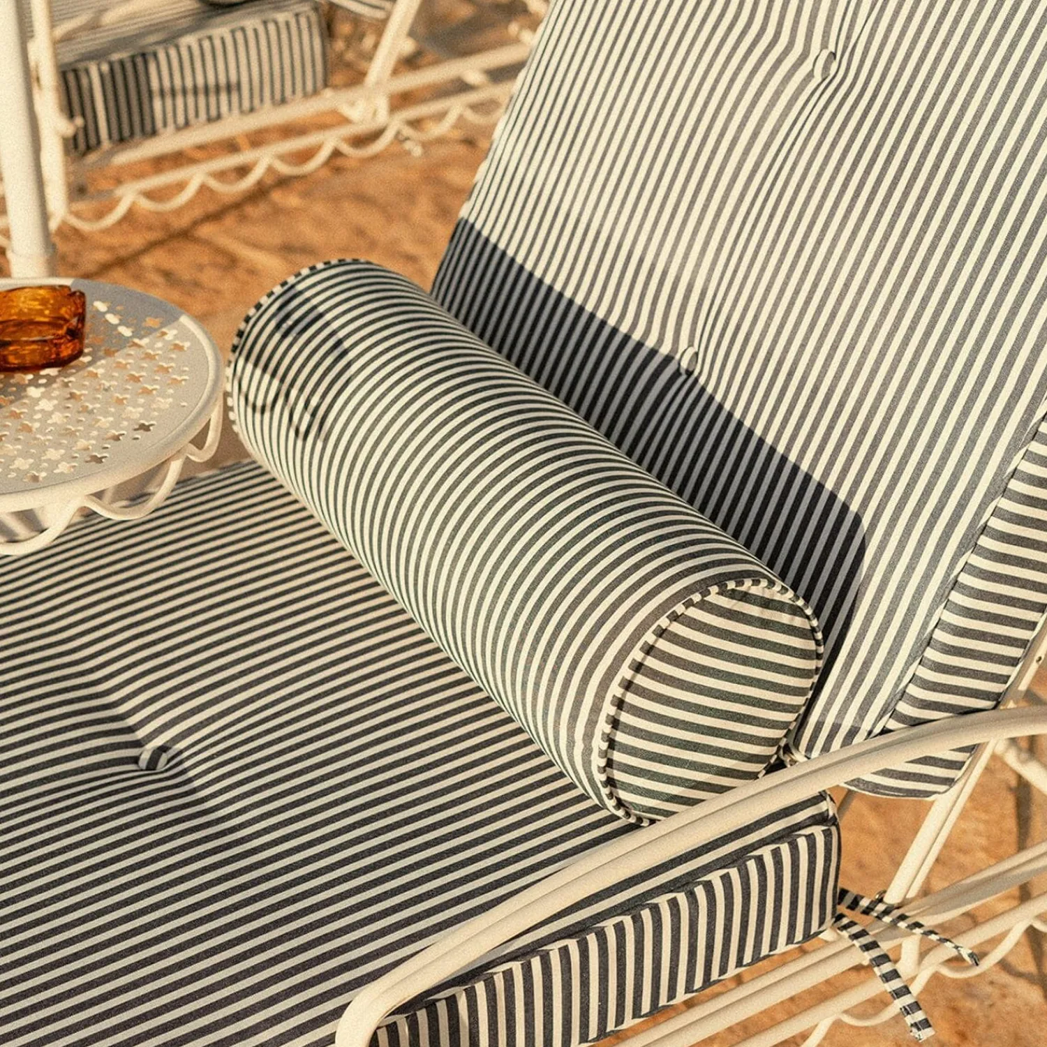 The Bolster Pillow - Laurens Navy Stripe^Business & Pleasure Co. Online