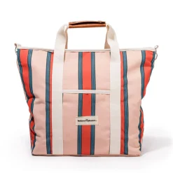 The Cooler Tote Bag - Bistro Dusty Pink Stripe^Business & Pleasure Co. Fashion