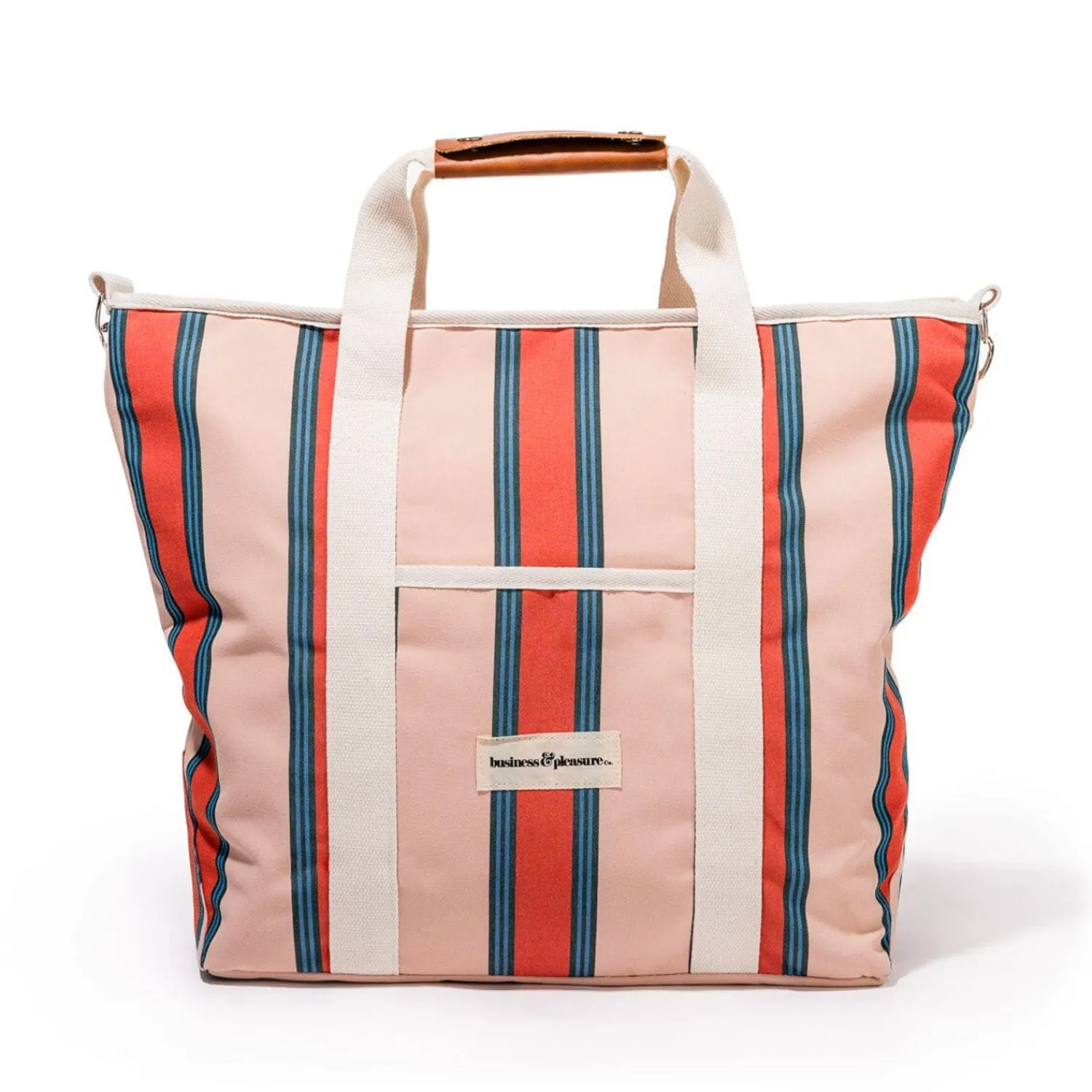 The Cooler Tote Bag - Bistro Dusty Pink Stripe^Business & Pleasure Co. Fashion