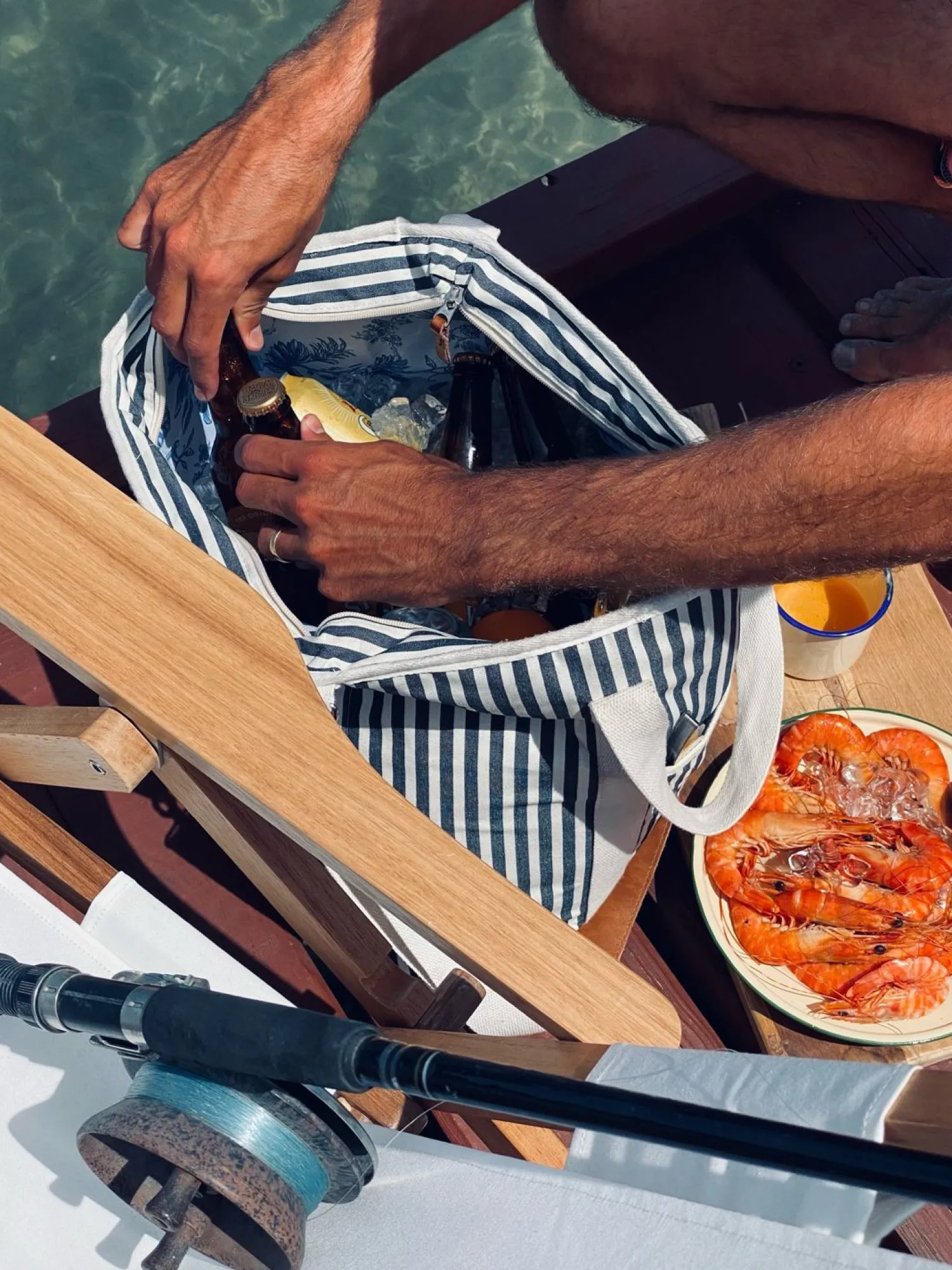 The Cooler Tote Bag - Lauren'S Navy Stripe^Business & Pleasure Co. Fashion