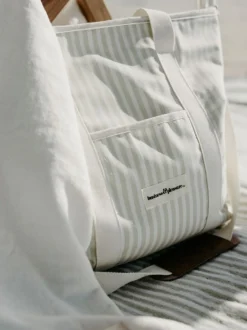 The Cooler Tote Bag - Lauren'S Sage Stripe^Business & Pleasure Co. New