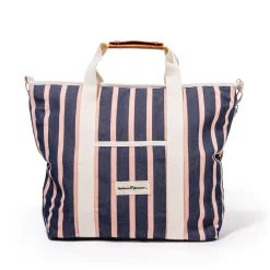 The Cooler Tote Bag - Monaco Navy And Pink Stripe^Business & Pleasure Co. Sale