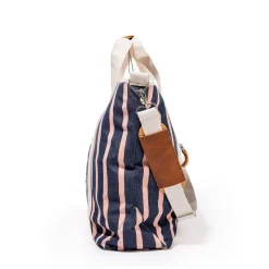 The Cooler Tote Bag - Monaco Navy And Pink Stripe^Business & Pleasure Co. Sale