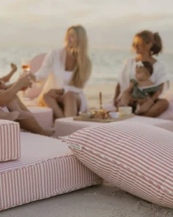 The Euro Throw Pillow - Lauren'S Pink Stripe^Business & Pleasure Co. Online