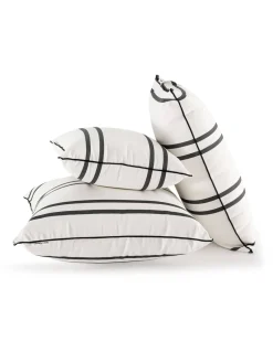 The Euro Throw Pillow - Malibu Black Stripe^Business & Pleasure Co. Discount