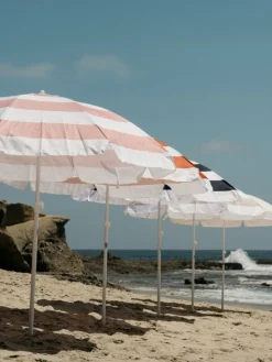 The Family Beach Umbrella - Pink Capri Stripe^Business & Pleasure Co. Hot