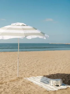 The Family Beach Umbrella - Sage Capri Stripe^Business & Pleasure Co. Sale