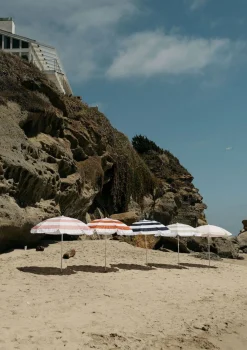 The Family Beach Umbrella - Sage Capri Stripe^Business & Pleasure Co. Sale