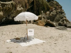 The Holiday Beach Blanket - Sage Capri Stripe^Business & Pleasure Co. New