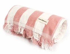 The Holiday Beach Blanket - Pink Capri Stripe^Business & Pleasure Co. Best
