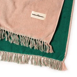 The Holiday Beach Blanket - Ocean Green And Pink Stripe^Business & Pleasure Co. New