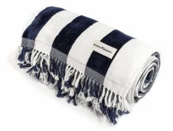 The Holiday Beach Blanket - Navy Capri Stripe^Business & Pleasure Co. Discount