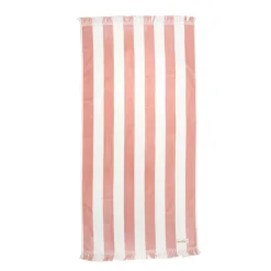 The Holiday Beach Towel - Pink Capri Stripe^Business & Pleasure Co. Hot