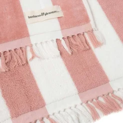 The Holiday Beach Towel - Pink Capri Stripe^Business & Pleasure Co. Hot