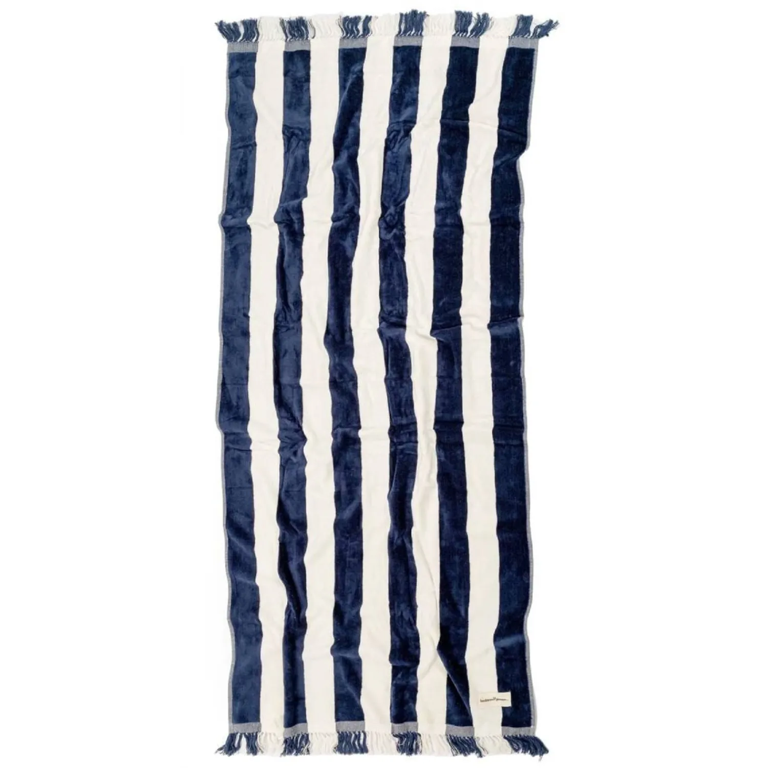 The Holiday Beach Towel - Navy Capri Stripe^Business & Pleasure Co. Online