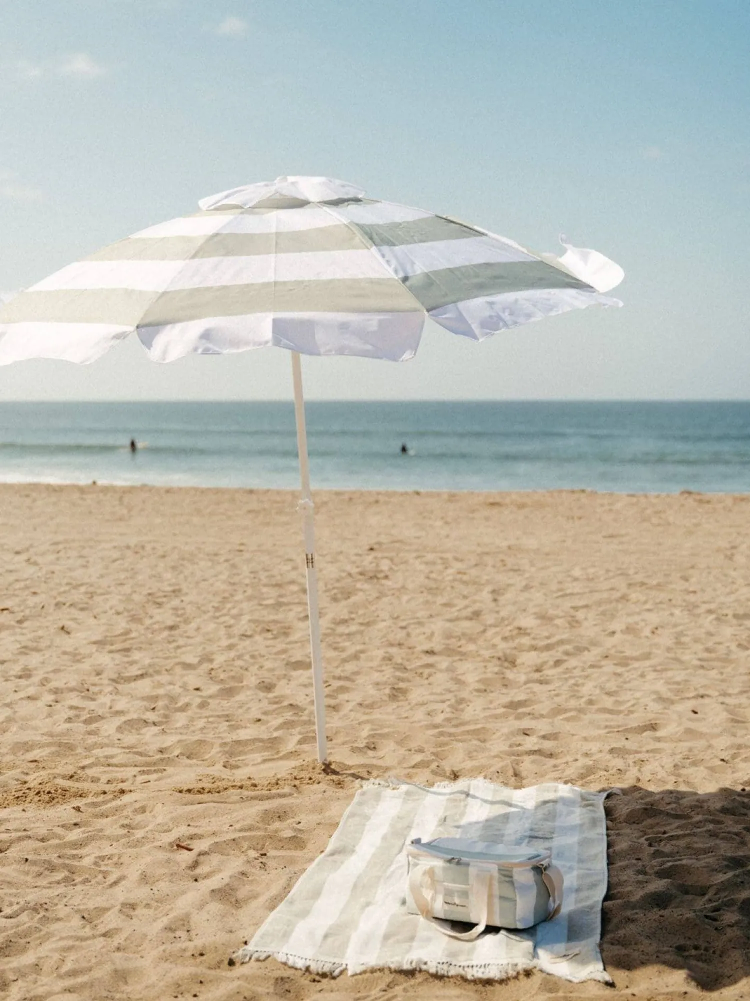 The Holiday Beach Towel - Sage Capri Stripe^Business & Pleasure Co. New