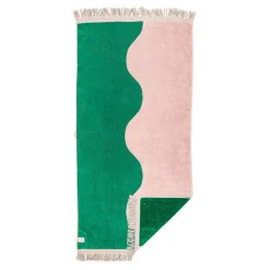 The Holiday Beach Towel - Ocean Green And Pink Stripe^Business & Pleasure Co. Sale