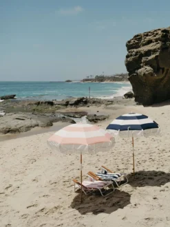 The Holiday Beach Umbrella - Pink Capri Stripe^Business & Pleasure Co. Discount