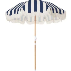 The Holiday Beach Umbrella - Navy Crew Stripe^Business & Pleasure Co. Outlet