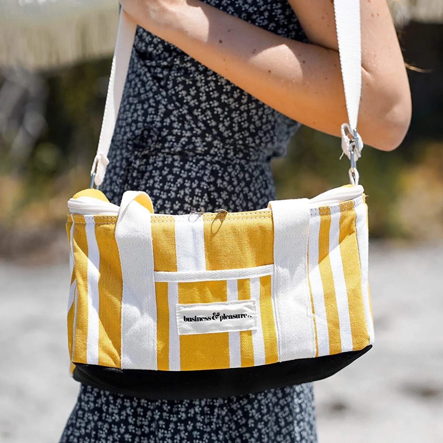 The Holiday Cooler Bag - Fff Yellow Stripe^Business & Pleasure Co. Fashion