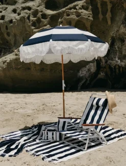 The Holiday Cooler Bag - Navy Capri Stripe^Business & Pleasure Co. Fashion