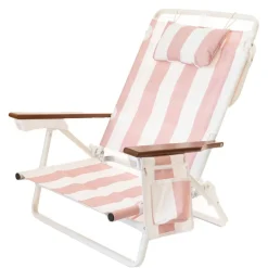 The Holiday Tommy Chair - Pink Capri Stripe^Business & Pleasure Co. Clearance