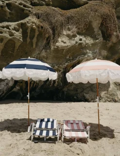 The Holiday Tommy Chair - Pink Capri Stripe^Business & Pleasure Co. Clearance