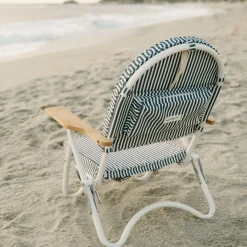 The Pam Chair - Laurens Navy Stripe^Business & Pleasure Co. Sale