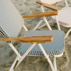 The Pam Chair - Laurens Navy Stripe^Business & Pleasure Co. Sale