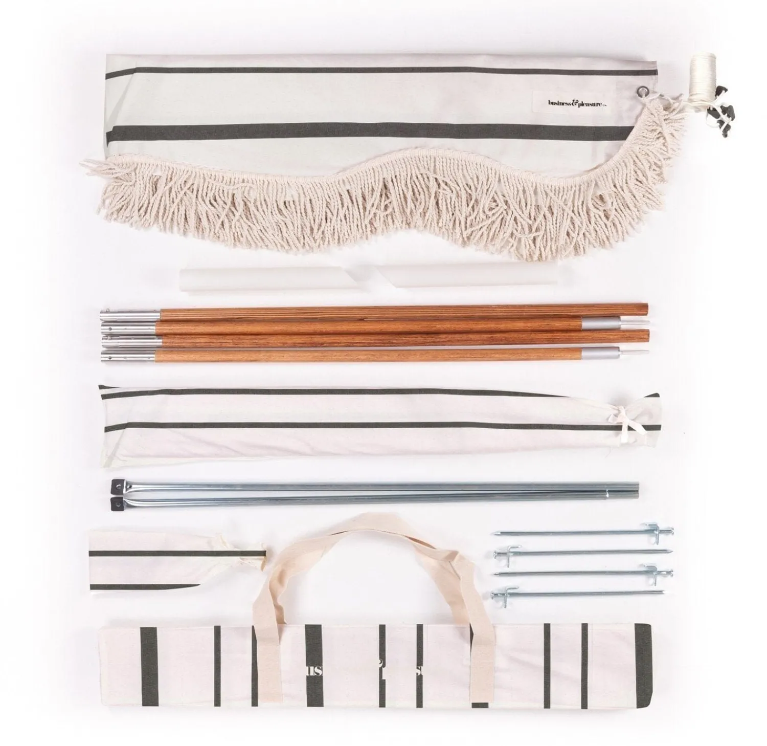 The Premium Beach Tent - Vintage Black Stripe^Business & Pleasure Co. Fashion