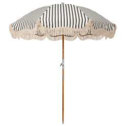 The Premium Beach Umbrella - Monaco Black Stripe^Business & Pleasure Co. Online